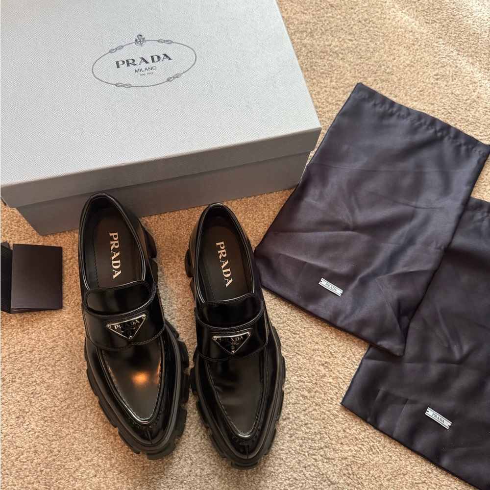 Prada Men's Black Patent Leather Loafers - Picture 2 of 8